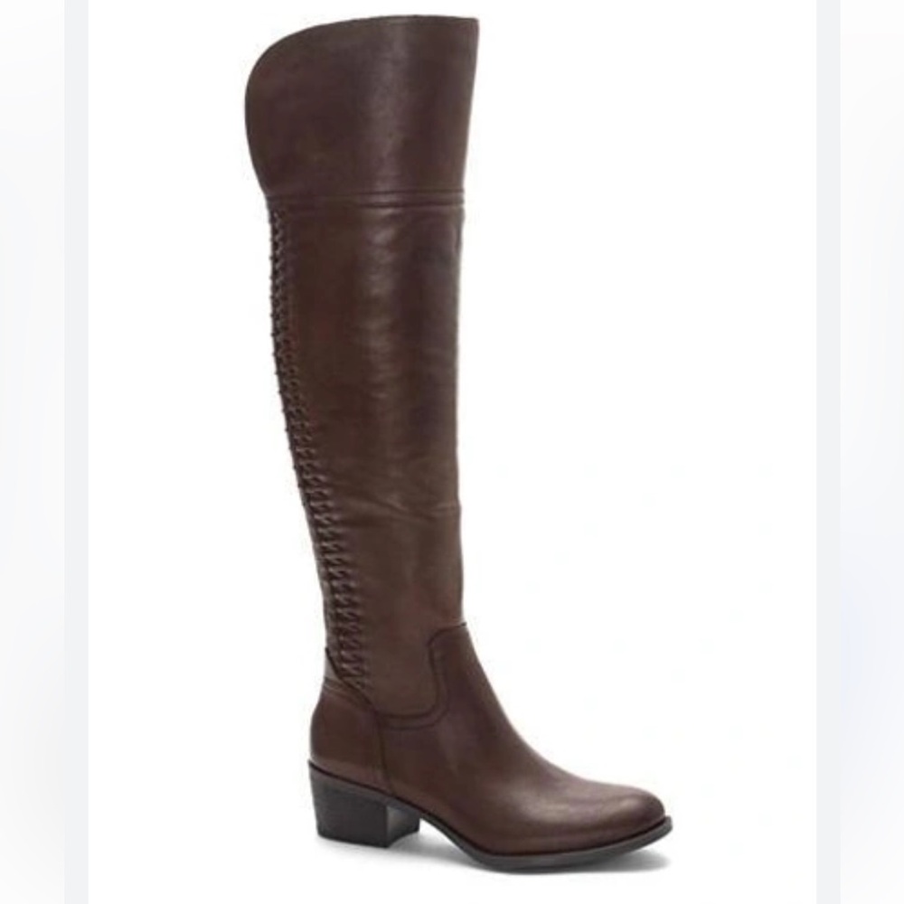 Vince Camuto Equestrian Western Brilley Leather Riding Boots Espresso Brown 7.5